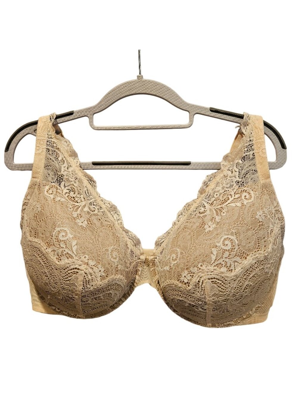ThirdLove Bra 24/7 Womens 40F biege Lace Underwire supportive lace cleavage